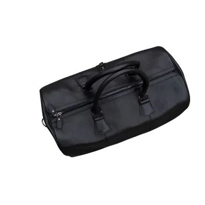 Leathere Women's Vintage Leather Weekender Bag - Black - Edison