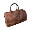 Leathere Women's Vintage Leather Weekender Bag - Brown - Edison