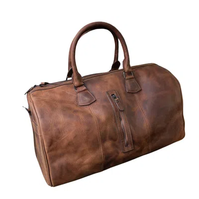 Leathere Women's Vintage Leather Weekender Bag - Brown - Edison