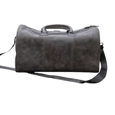 Leathere Women's Vintage Leather Weekender Bag - Grey - Edison