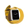 Leathere Women's Yellow / Orange Leather Apple Watch Strap Double Thin - Yellow - San Diego In Yellow/orange