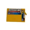 Leathere Women's Yellow / Orange Vibrant Leather Card Holder With Zipper Pocket - Yellow - Concord