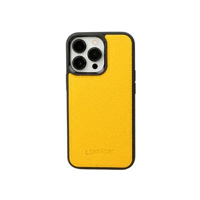 Leathere Yellow / Orange Iphone Series Yellow Leather Case - Austin In Yellow/orange