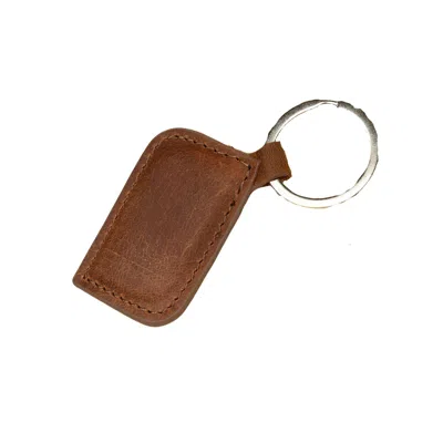 Leathere Yellow / Orange Stylish Leather Keychain - Dark Brown - Burbank