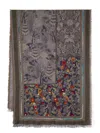 Leathersmith Of London Floral-embroidered Scarf In Blue