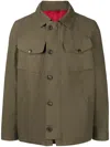 Leathersmith Of London Hudson Button-down Shirt Jacket In Green