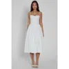 Leau Ballerina Bustier Midi Dress In White