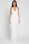 Leau Cascade Drape Gown In White