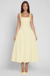 Leau Chloe Corset Midi Dress In Yellow