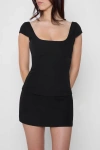 Leau Classic Column Micro Mini Skirt In Black