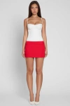 Leau Classic Column Micro Mini Skirt In Red