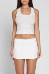 Leau Classic Column Micro Mini Skirt In White