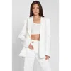 Leau Classic Column Oversized Blazer In White