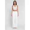Leau Classic Column Straight Trousers In White
