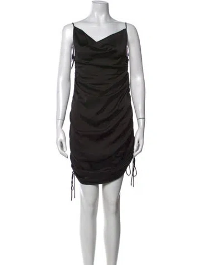 Pre-owned Leau Cowl Neck Mini Dress In Black
