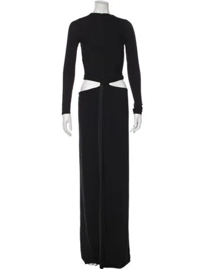 Pre-owned Leau Crew Neck Long Dress In Black