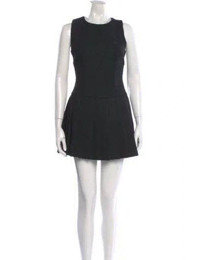 Pre-owned Leau Crew Neck Mini Dress In Black