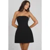 Leau Eres Strapless Bustier Mini Dress In Black