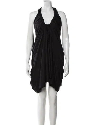 Pre-owned Leau Halterneck Mini Dress In Black