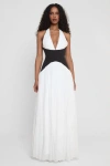 Leau Harlowe Contrast Corset Maxi Dress In Multi