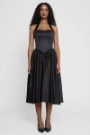 Leau Hart Halter Corset Midi Dress In Black
