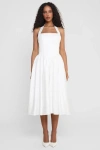 Leau Hart Halter Corset Midi Dress In White