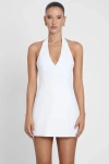 Leau Hera Halter Mini Dress In White