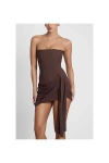 Leau Mira Mesh Corset Dress In Brown, Women's At Urban Outfitters