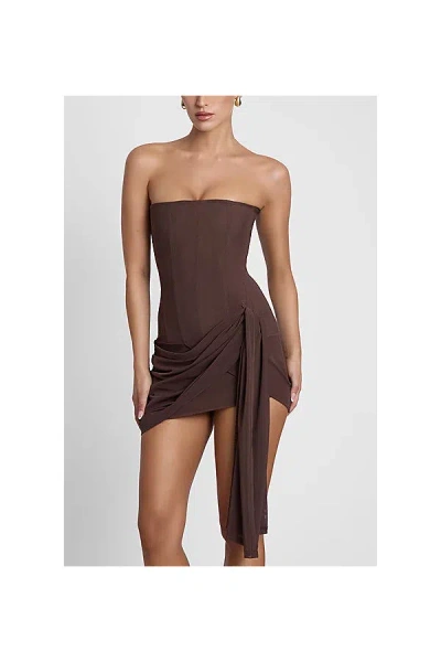 Leau Mira Mesh Corset Dress In Brown, Women's At Urban Outfitters