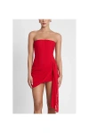 Leau Mira Mesh Corset Dress In Red, Women's At Urban Outfitters