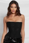 Leau Muse Mesh Corset Top In Black