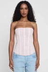 Leau Muse Mesh Corset Top In Pink