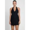 Leau Odyssey Drape Mini Dress In Black