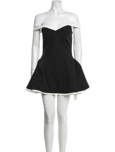 Pre-owned Leau Off-the-shoulder Mini Dress W/ Tags In Black