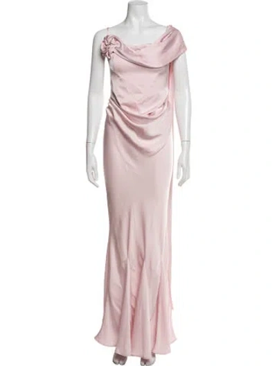 Pre-owned Leau One-shoulder Long Dress In Pink