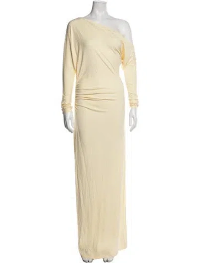 Pre-owned Leau One-shoulder Long Dress W/ Tags In Neutrals