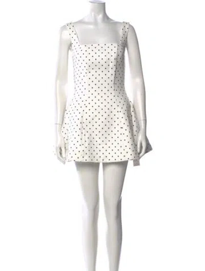 Pre-owned Leau Polka Dot Print Mini Dress In White