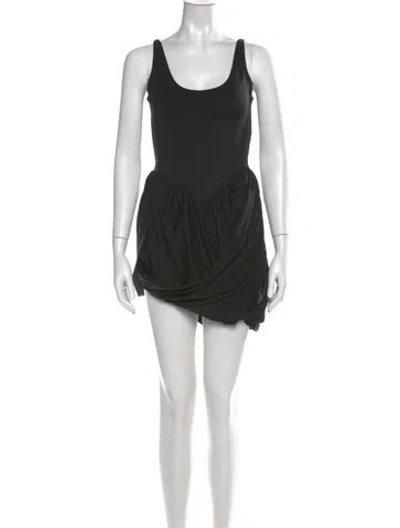 Pre-owned Leau Scoop Neck Mini Dress W/ Tags In Black