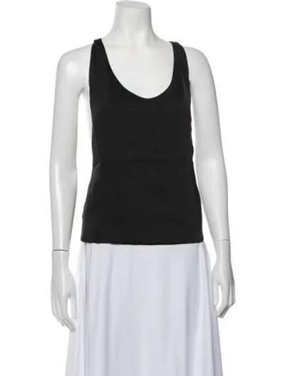 Pre-owned Leau Scoop Neck Sleeveless Top In Black