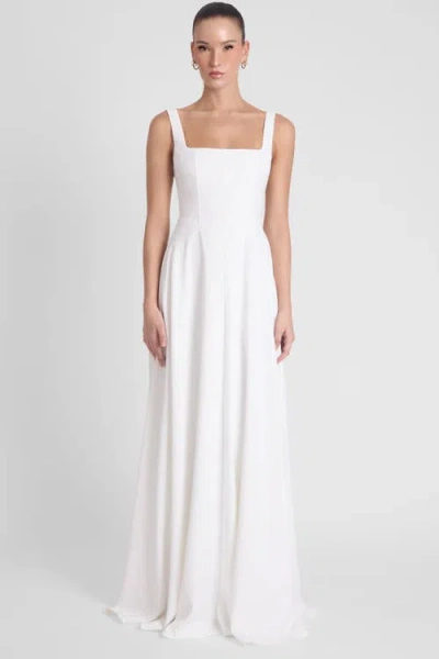 Leau Siren Square Neck Corset Maxi Dress In White