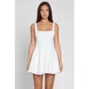 Leau Sloane Square Neck Corset Mini Dress In White