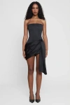 Leau Solara Satin Corset Dress In Black