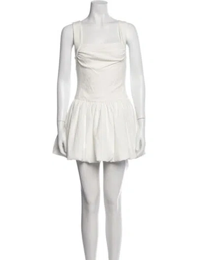 Pre-owned Leau Square Neckline Mini Dress W/ Tags In White