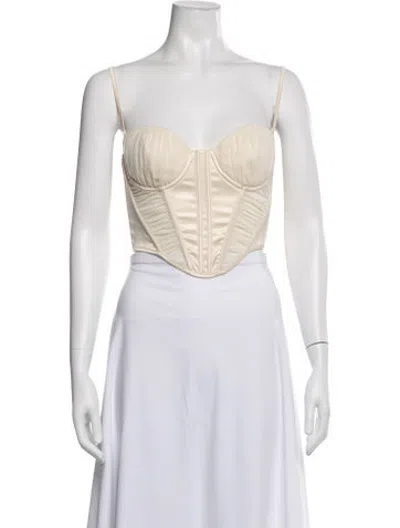 Pre-owned Leau Strapless Crop Top In Neutrals