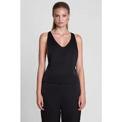 Leau Suri Satin Racerback Top In Blue