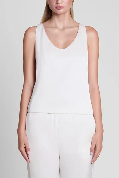 Leau Suri Satin Racerback Top In White, Women's At Urban Outfitters