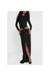 Leau Vacanza Drape Gown In Black
