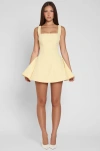 Leau Ysabelle Babydoll Corset Mini Dress In Yellow