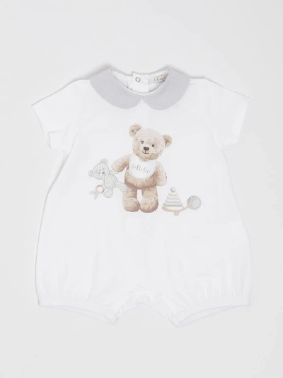Lebebé Babies' Romper Suit In Bianco-grigio