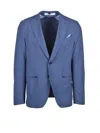 Lebole Blue Polyamide Elastane Stretch Jacket In Blue